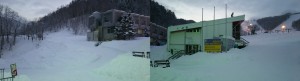 従業員用の駐車場とスキー場下部のデッドスペース