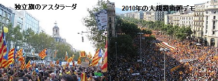 独立旗と大規模デモ